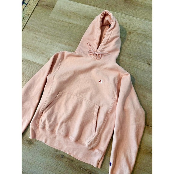 Champion Reverse weave hoodie, logo C primer pink unisex Small - Picture 2 of 7